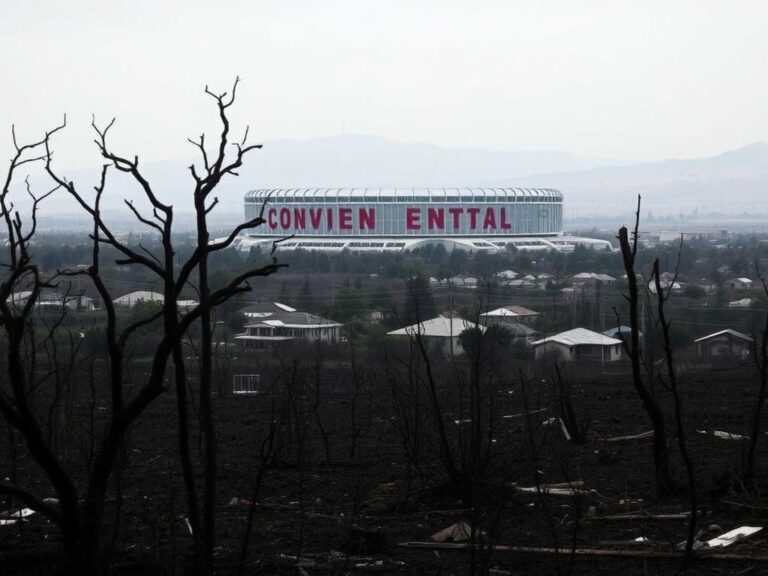 Flick International Aftermath of wildfire devastation in Southern California with charred trees and burnt landscape