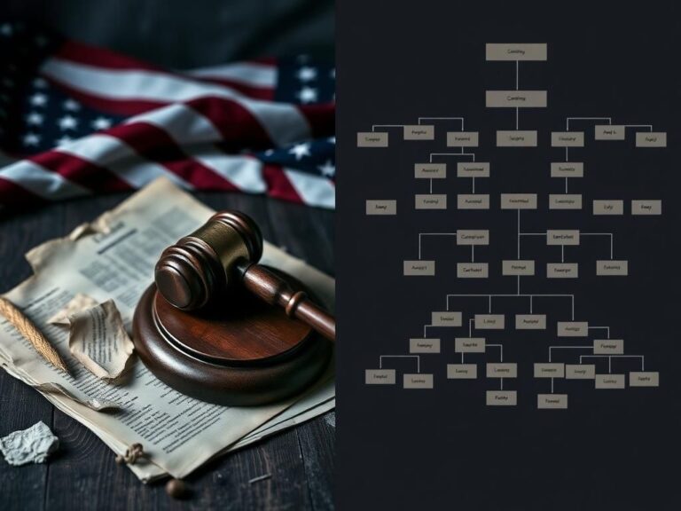 Flick International A gavel on a law book beside torn legal documents and a family tree diagram representing ethical considerations in vaccine lawsuits