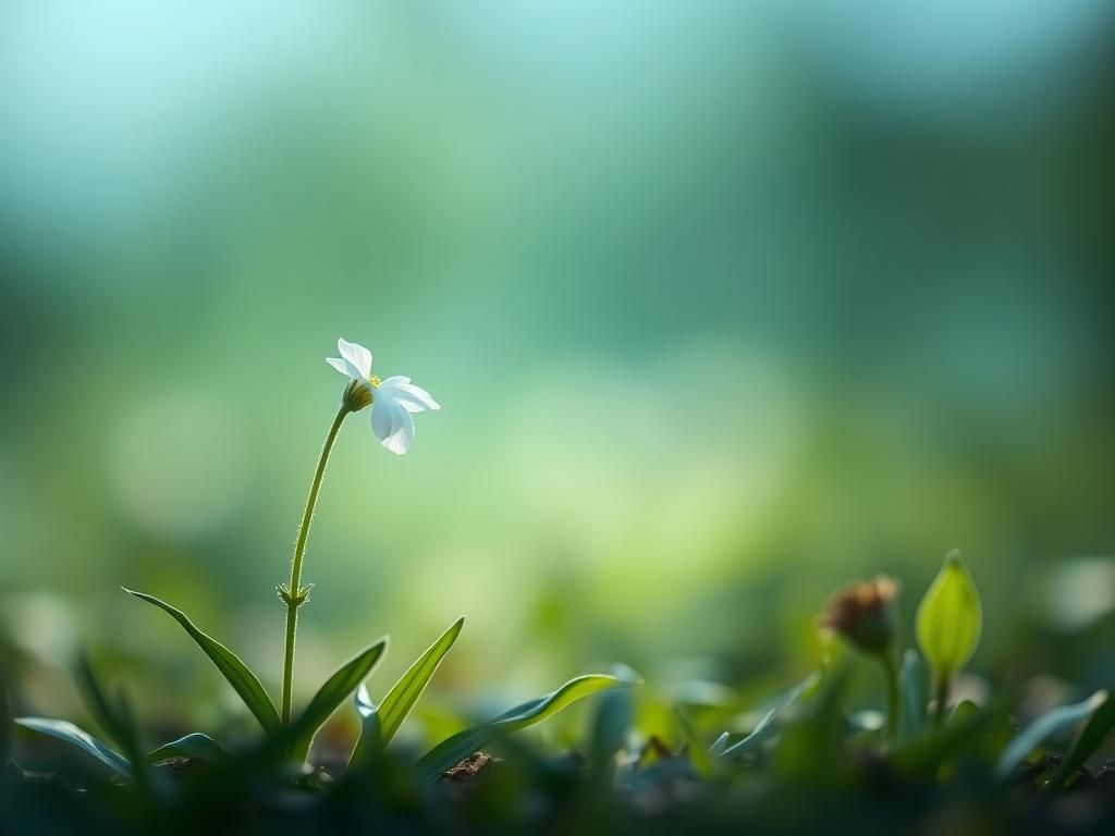 Flick International Delicate white flower symbolizing hope in a tranquil garden