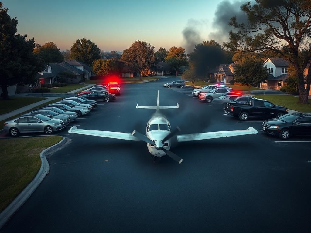 Flick International Beechcraft Bonanza aircraft crash in retirement community parking lot