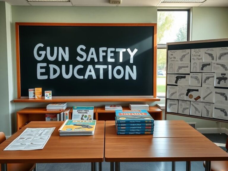 Flick International Classroom setting with educational materials for gun safety courses