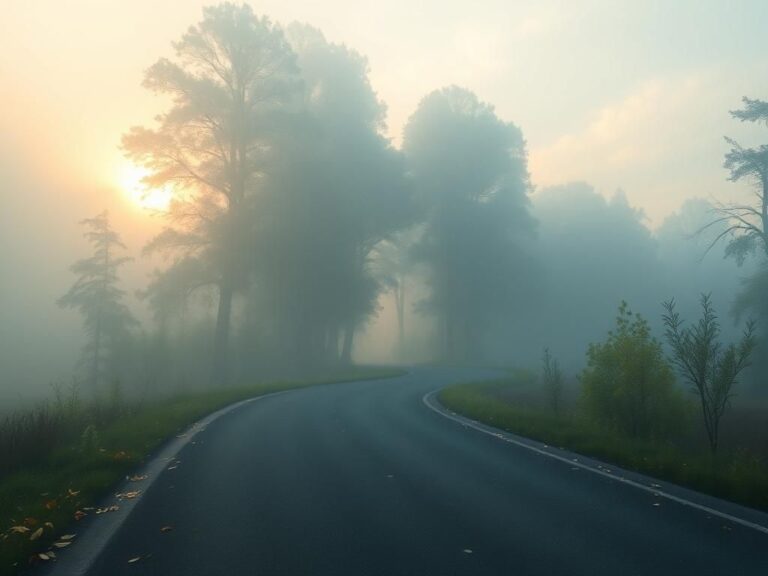 Flick International A tranquil winding road through a misty forest symbolizing the internal journey of mental health.