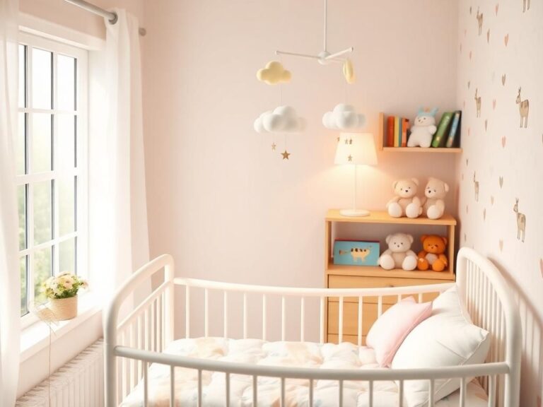 Flick International Cozy sunlit nursery featuring a beautifully arranged crib and whimsical animal prints