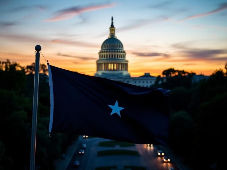 Flick International Scenic view of the U.S. Capitol building at dusk with a South Carolina flag in the foreground