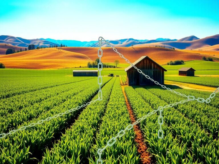 Flick International A vibrant American agricultural field with lush green crops, symbolizing strength and prosperity.