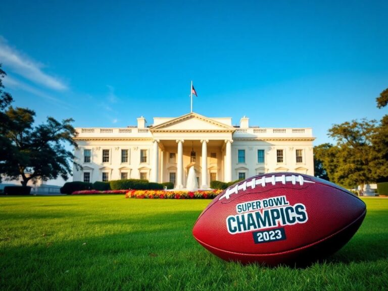 Flick International Grand view of the White House with Eagles' Super Bowl celebration elements