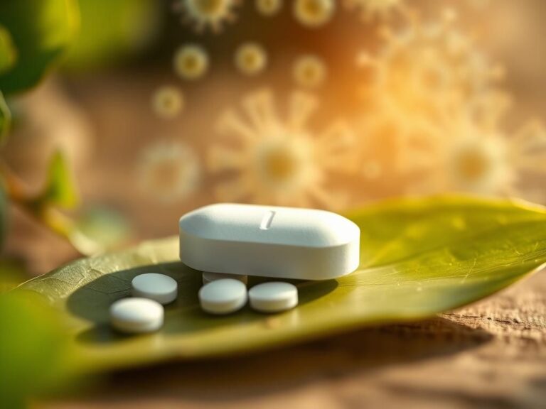 Flick International Close-up of an aspirin tablet on a natural surface with green leaves