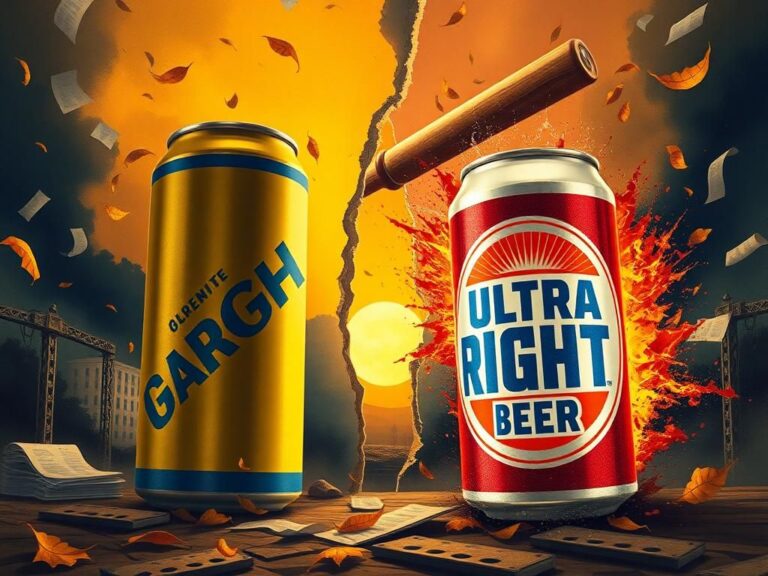 Flick International Dramatic clash between a large corporate beer can and a smaller rebellious can