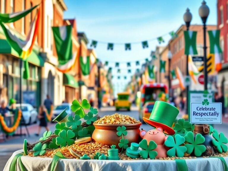 Flick International Scenic street in South Boston adorned with St. Patrick's Day decorations