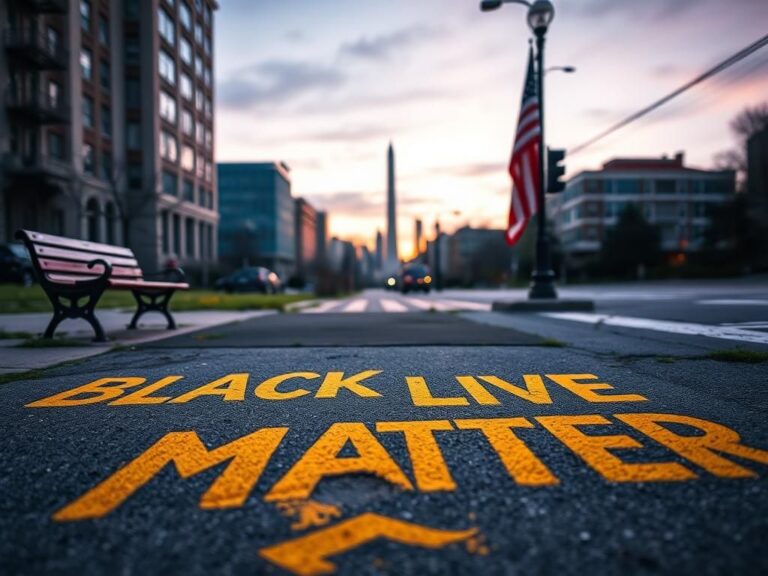 Flick International Empty street where the Black Lives Matter mural once stood, showcasing remnants of vibrant yellow paint