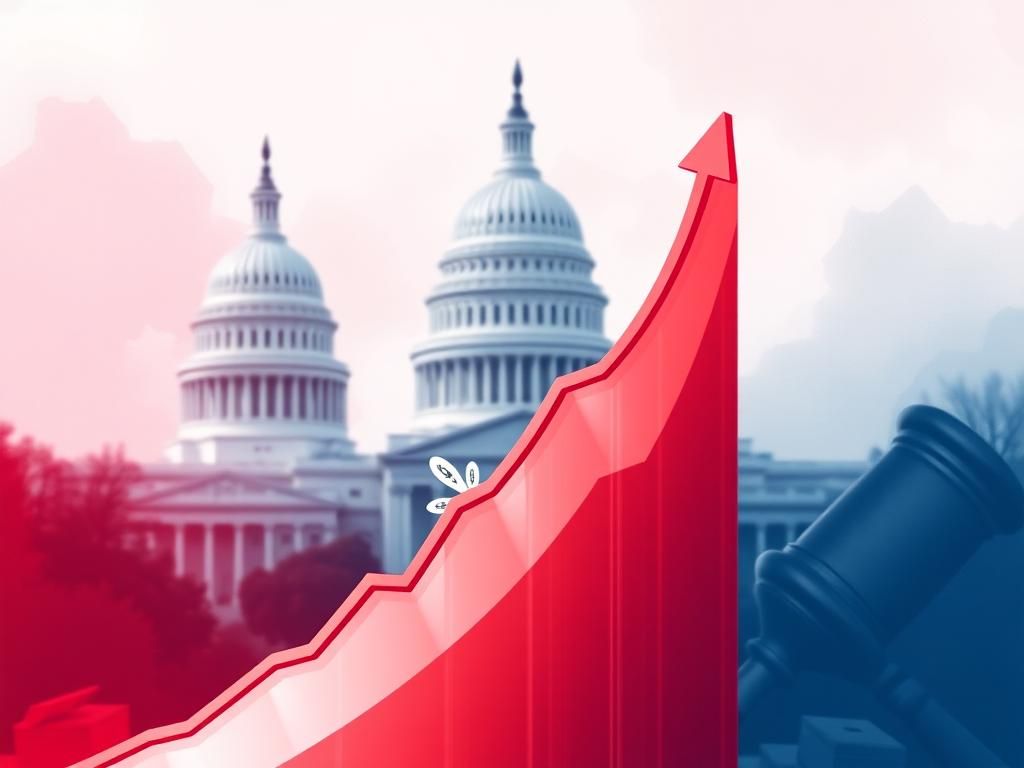 Flick International Digital fundraising graph illustrating campaign contributions with Capitol Hill in the background