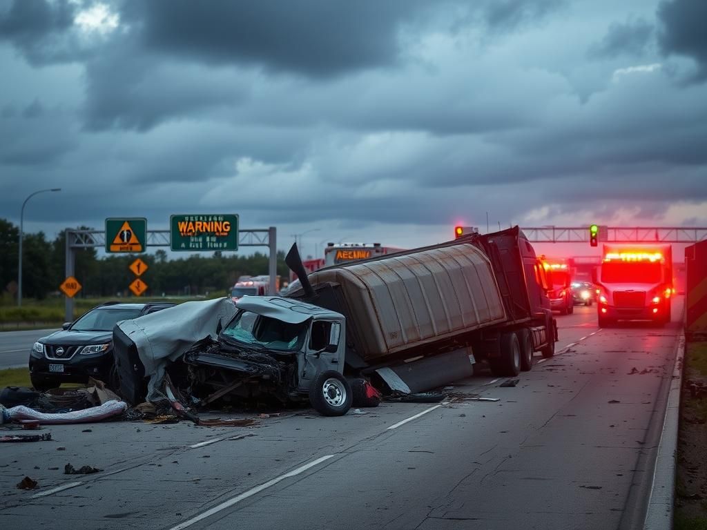 Flick International A tragic multi-vehicle accident scene on I-35 in Austin, Texas