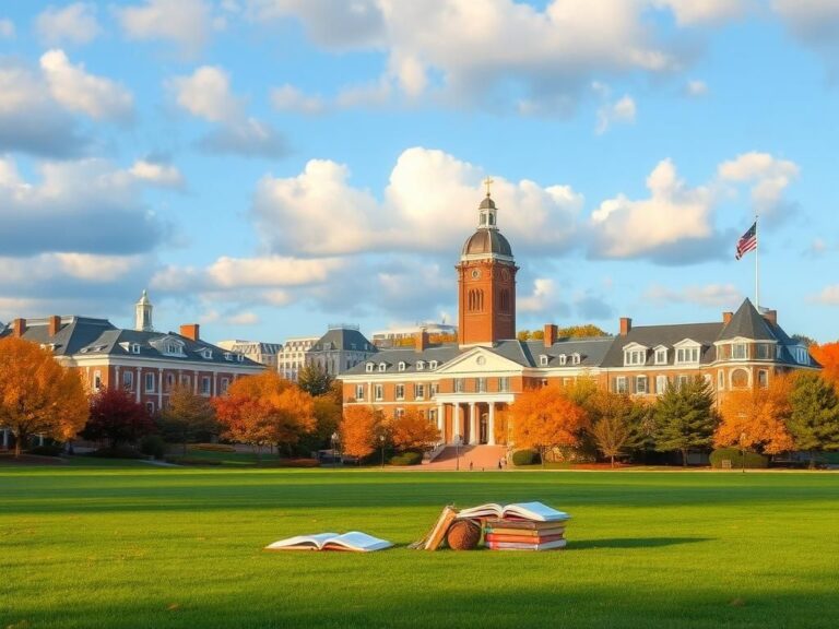 Flick International Serene landscape of Maine's university campus in autumn