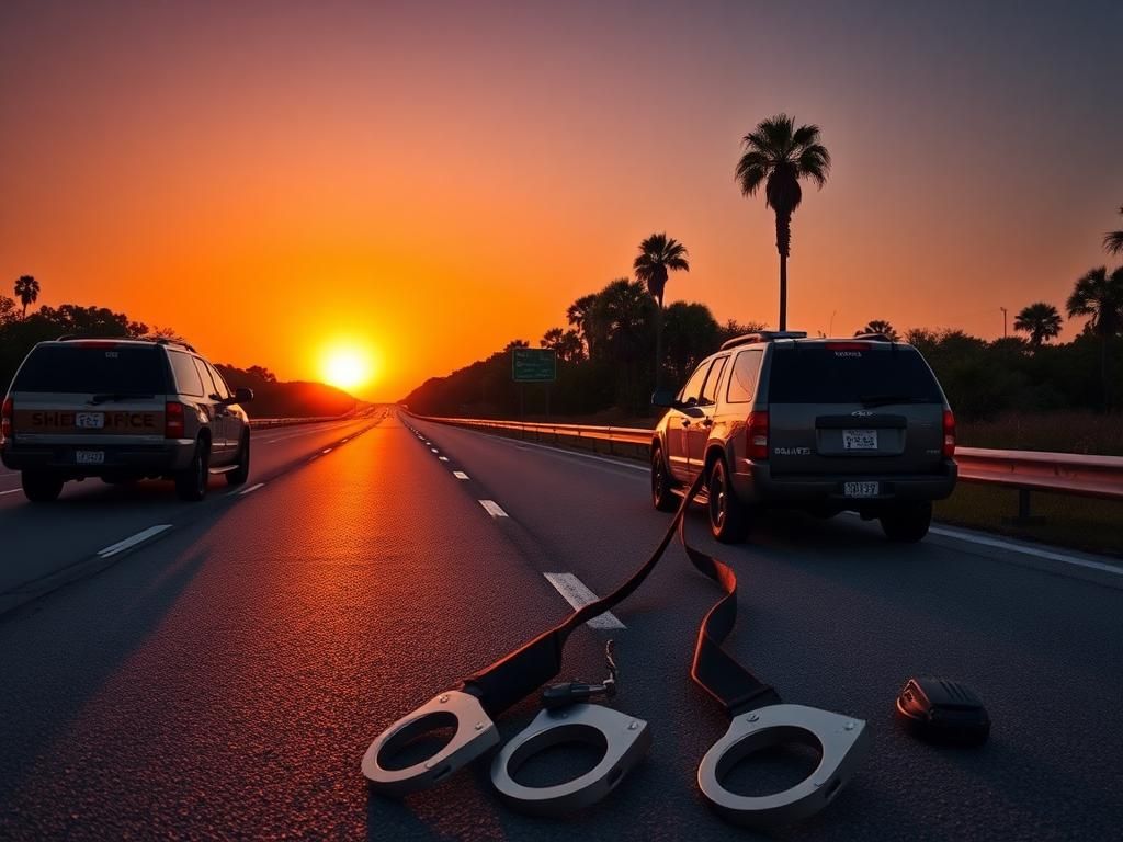 Flick International Florida interstate scene on I-95 with law enforcement vehicle and K-9 unit