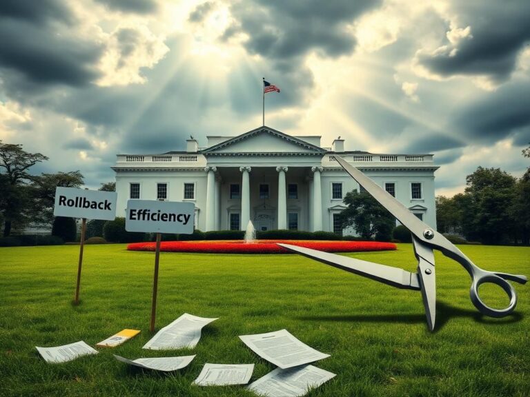 Flick International Dramatic exterior view of the White House amidst stormy clouds representing governmental change