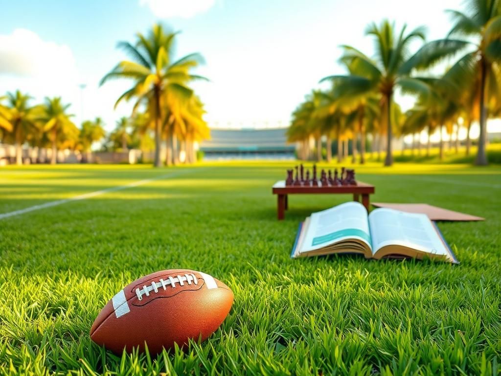 Flick International Trump’s grandson playing football with Miami Dolphins stars on a sunny field