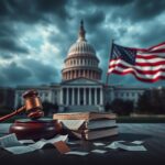 Flick International U.S. Capitol building under a stormy sky representing political turmoil