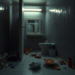 Flick International Dimly lit bathroom scene illustrating secrecy and shame related to eating disorders