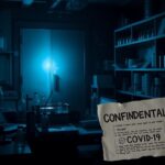 Flick International Dimly lit laboratory scene with scientific equipment related to COVID-19 origins investigation