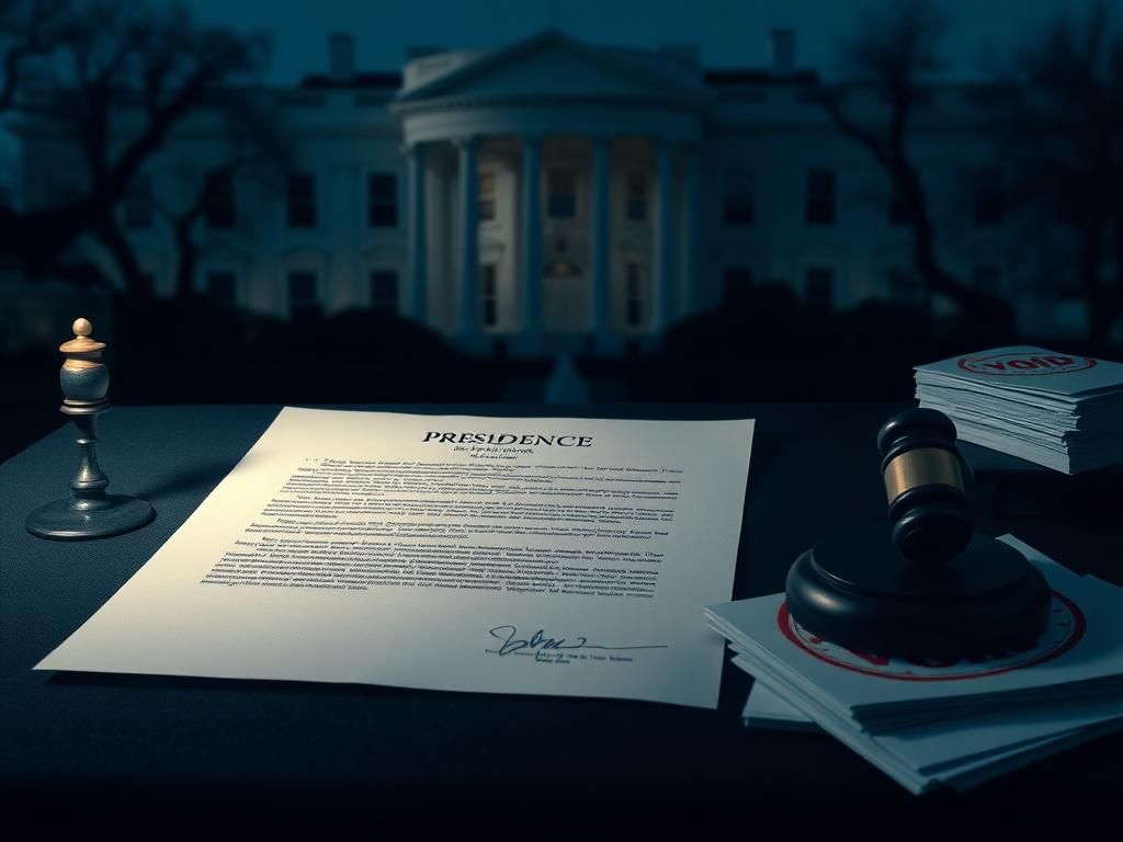 Flick International Abstract presidential document with autopen signature on a table