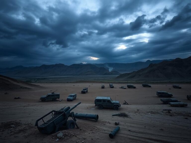 Flick International Dramatic view of the rugged Syrian-Lebanese border landscape at dusk.