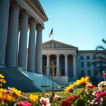 Flick International Exterior view of a federal building symbolizing justice and authority