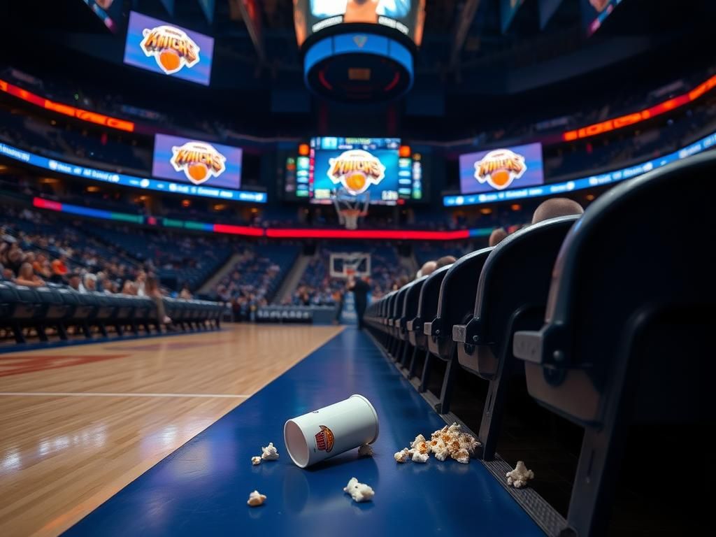 Flick International Empty courtside seats at Madison Square Garden after Tracy Morgan's medical emergency during Knicks game