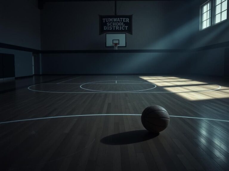 Flick International Empty basketball court symbolizing the controversy over trans athlete policies in schools