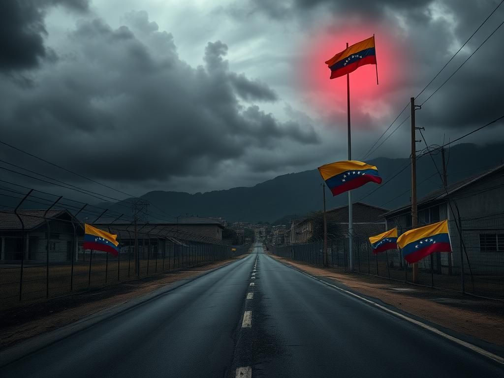 Flick International High-security prison in El Salvador with barbed wire under dark clouds