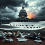 Flick International Dramatic scene of the U.S. Capitol building under stormy skies, symbolizing political turmoil.