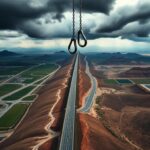 Flick International A dramatic aerial view of the U.S.-Mexico border highlighting the border wall separating thriving agricultural fields and a desolate environment.