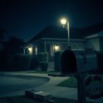 Flick International A dimly lit Hollywood street with a vintage 1980s house, symbolizing privacy and unease