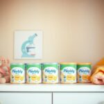 Flick International A serene nursery scene with baby formula cans and soft pastel decor