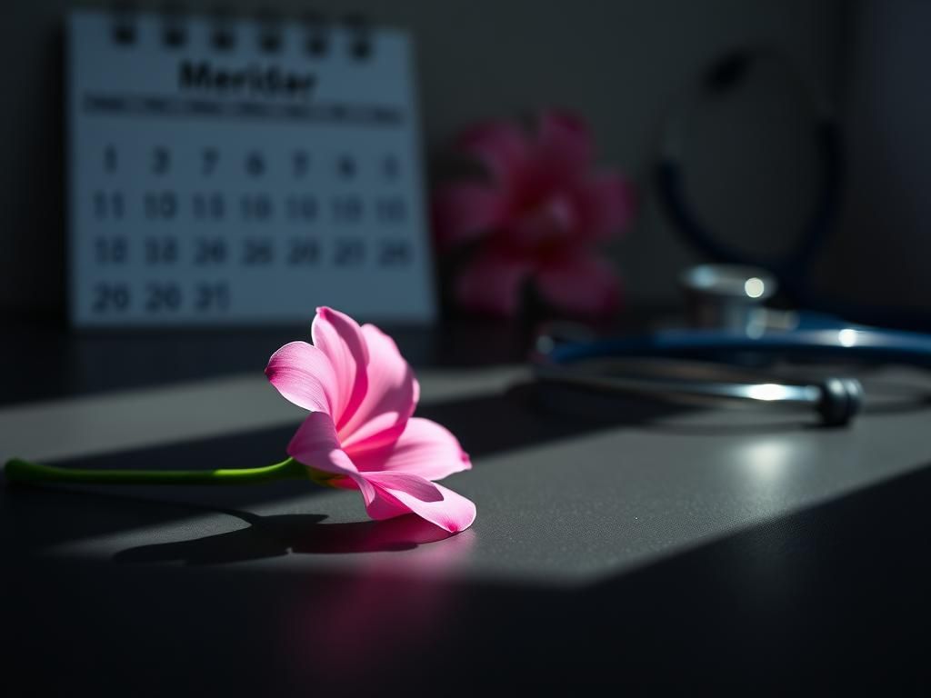 Flick International Close-up of a blooming pink breast cancer awareness ribbon flower on a black surface