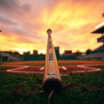 Flick International A baseball bat soaring through the air after being thrown during a brawl at a college baseball game