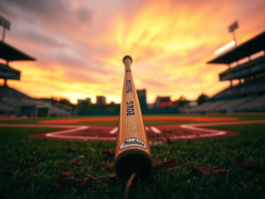 Flick International A baseball bat soaring through the air after being thrown during a brawl at a college baseball game