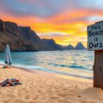 Flick International Serene beach scene in the Canary Islands with golden sands and clear blue waters