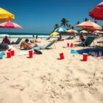 Flick International Chaotic beach scene in Fort Myers, Florida during spring break