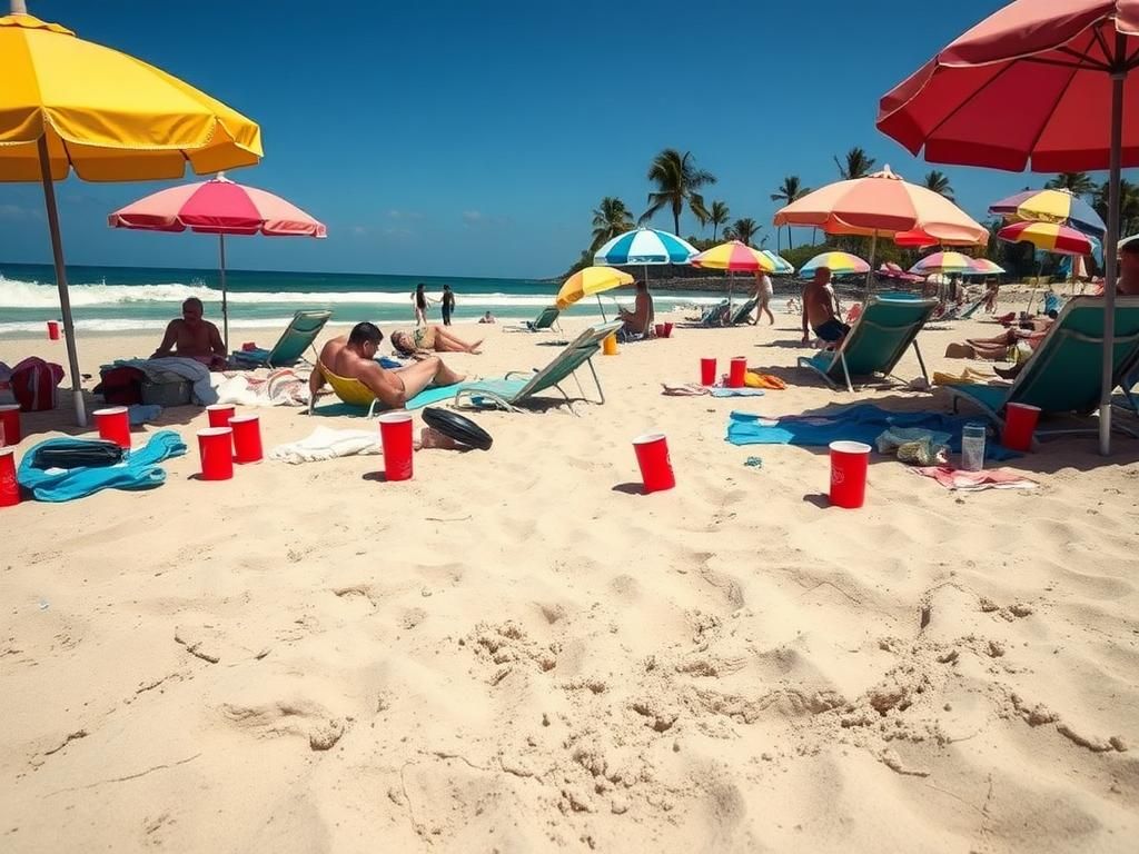 Flick International Chaotic beach scene in Fort Myers, Florida during spring break