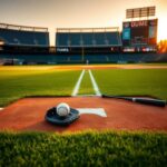 Flick International Close-up view of a baseball diamond highlighting third base and the pitcher's mound