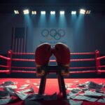 Flick International Dramatic boxing ring with oversized gloves symbolizing gender equality in sports