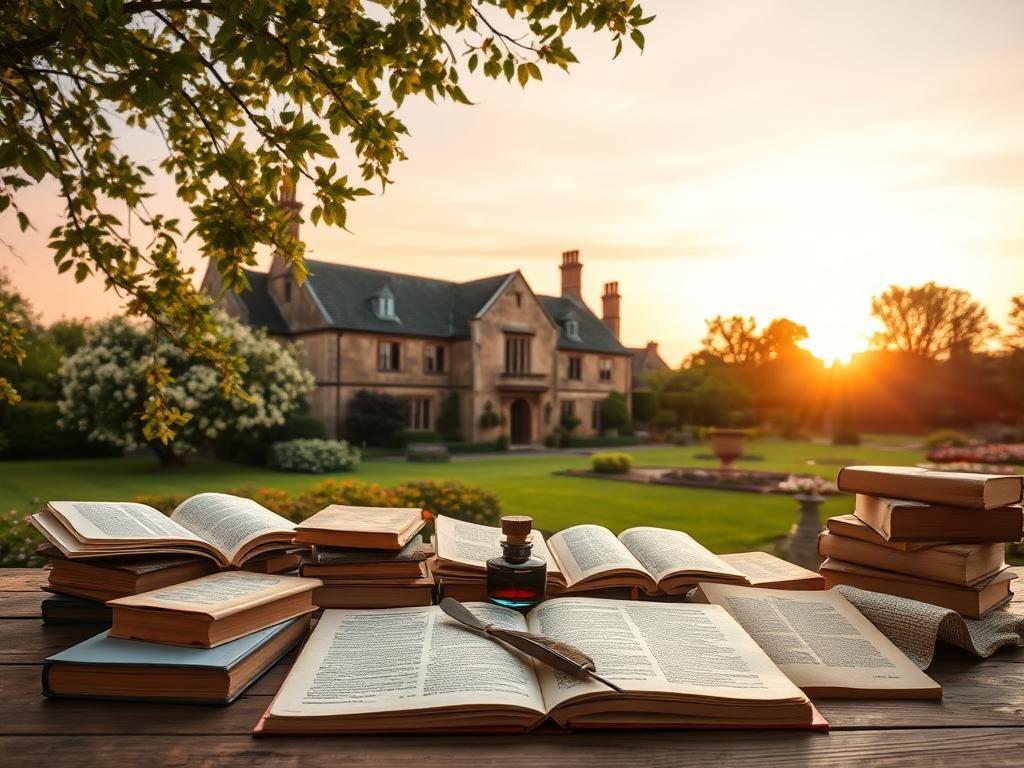 Flick International Serene view of Shakespeare's Birthplace in Stratford-upon-Avon with lush gardens and historical artifacts