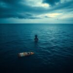 Flick International A tranquil ocean scene with a rusted piece of debris symbolizing the mystery of Malaysia Airlines Flight 370