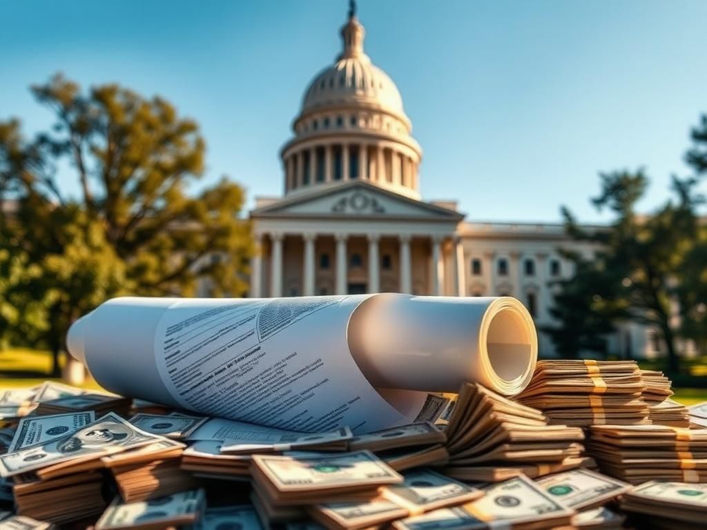 Flick International A compelling scene showing a petition and dollar bills in front of the Wisconsin State Capitol