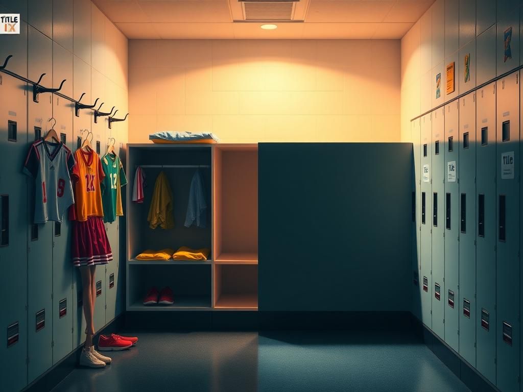 Flick International A conceptual split locker room representing girls' sports and barriers to inclusion