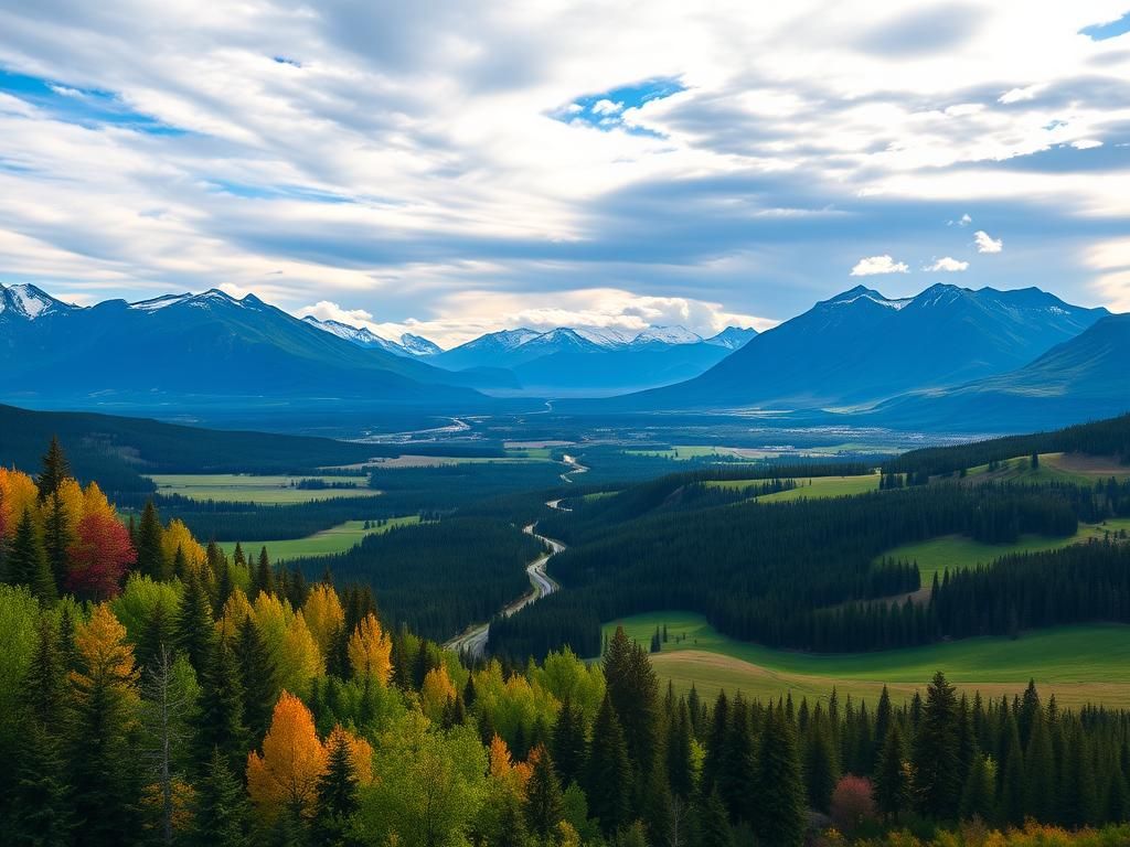 Flick International Expansive view of the U.S.-Canada border landscape showing the divide