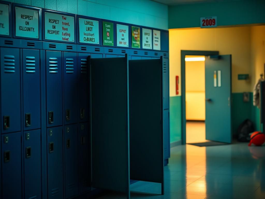 Flick International School locker room scene representing the intersection of privacy and inclusivity in education