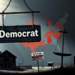 Flick International A weathered sign reading 'Democrats' symbolizes the crumbling state of the Democratic Party