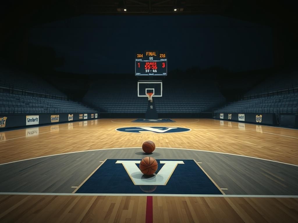 Flick International Empty basketball court with a single spotlight on a lone basketball, symbolizing lost opportunities