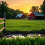 Flick International A serene rural landscape in Iowa during summer featuring wildflowers and a rustic wooden fence